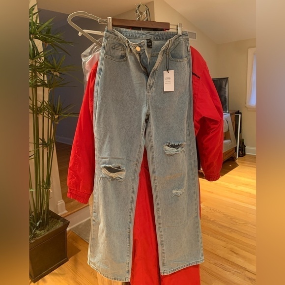 Cider | NWT Blue Denim Basic Ripped Distressed High Waist 5 Pocket Jeans XS - Picture 7 of 14